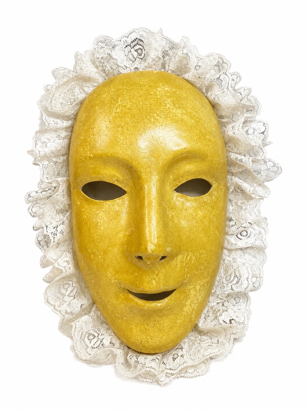VTG Authentic Tragicomica Venice Volto Masquerade Mask Lace Border Made in Italy